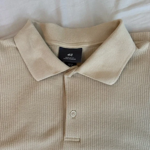 H&M Beige Long Sleeve Polo Shirt - Picture 3 of 6